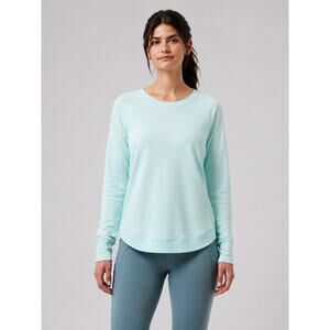 Athleta Paradiso Blue Mindset Sweatshirt Soft Yoga Pullover Athleisure Medium